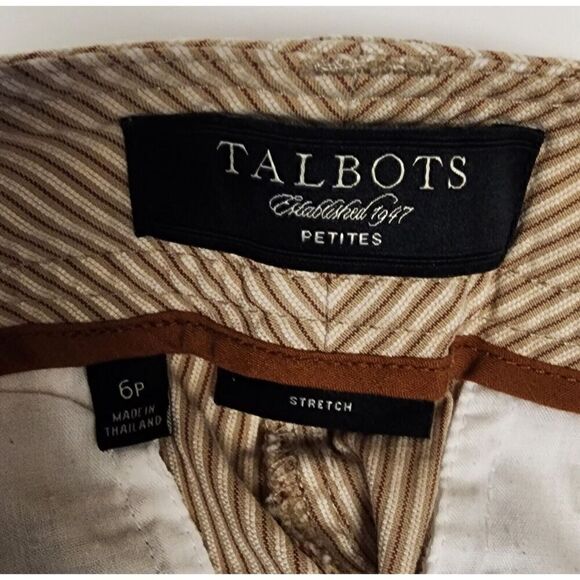 Talbots Striped Capri Dress Pants Size Beige Size 6P - Picture 5 of 5